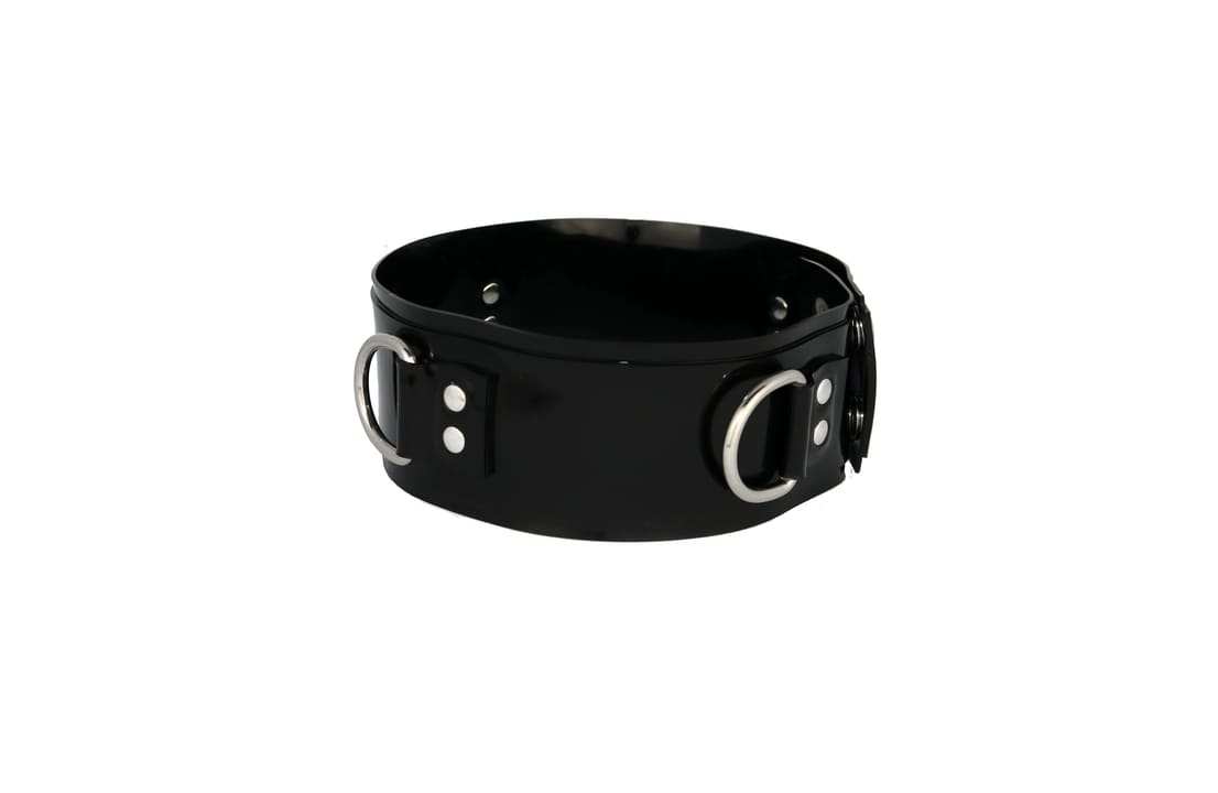 Latex Choker D-CHAINED BIG Stainless Steel Rings
